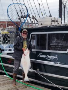 Boat and Gary's fist Halibut
